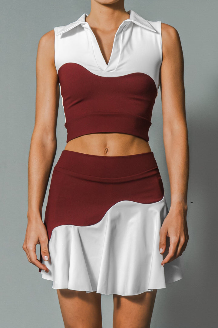 Gio Wave Top Burgundy / Chantilly