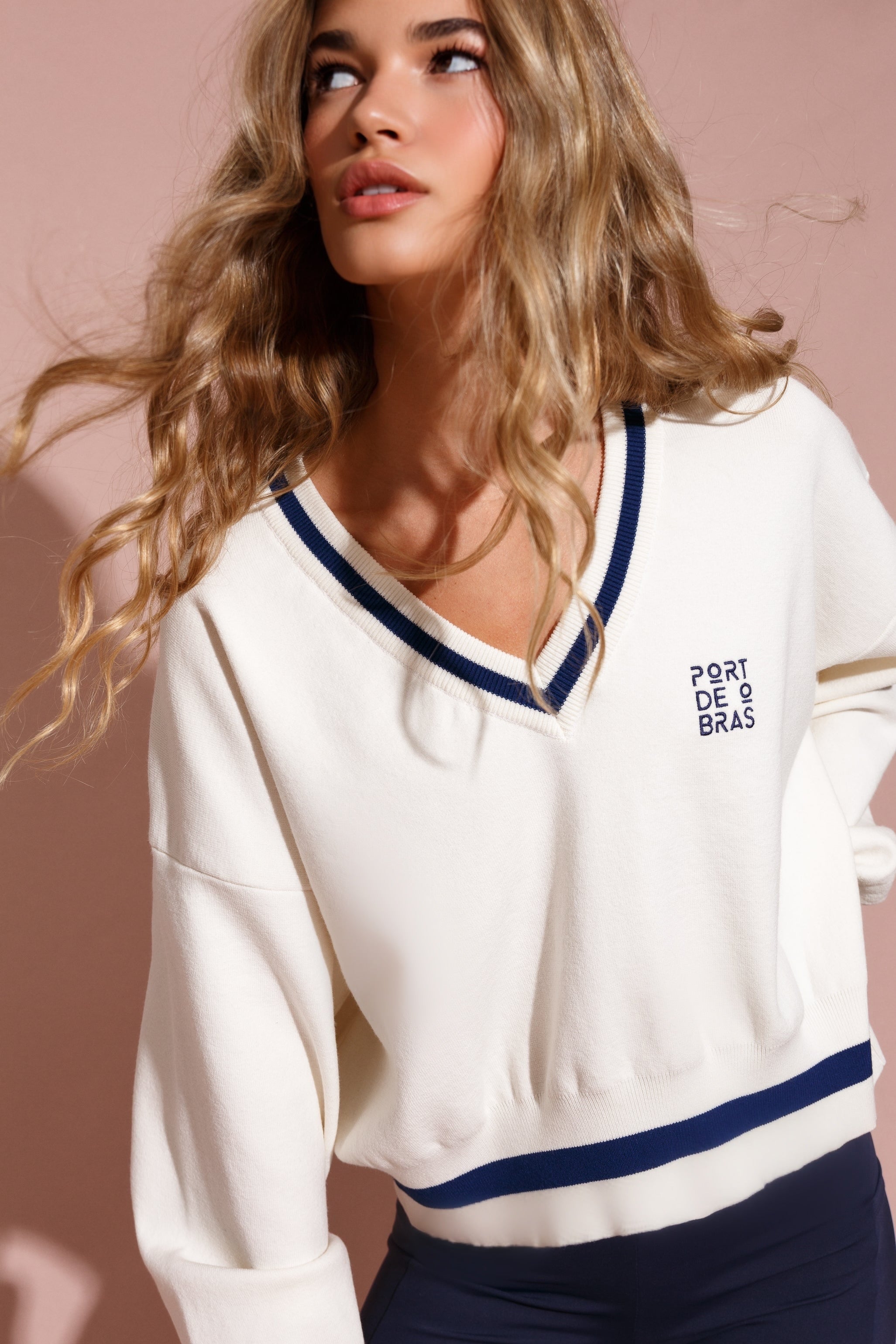 Polina Sweater Chantilly / Navy – Port de Bras