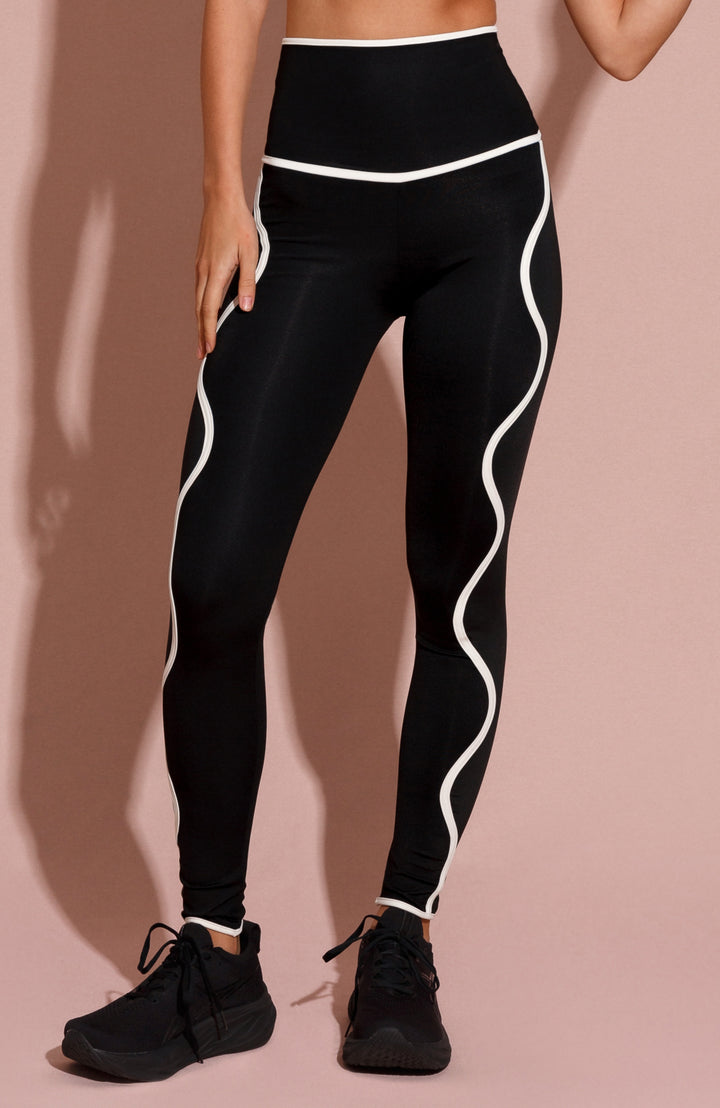 Wave Rib Legging Black