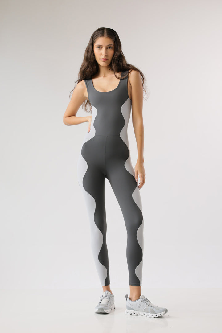 Wave Unitard Dark Grey / Polar