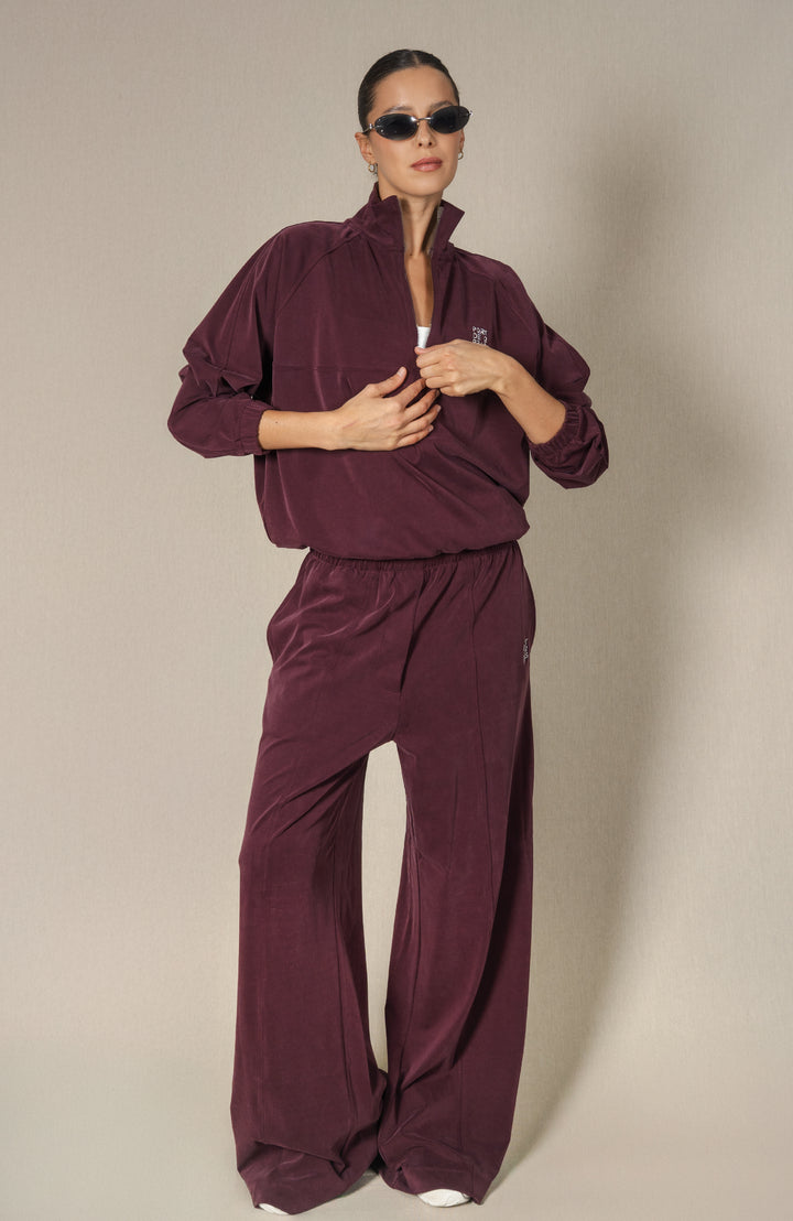 Lola Velvet Sweatpants Burgundy