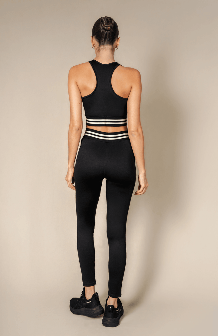 Aime Sports Bra Black (Black / White Band)