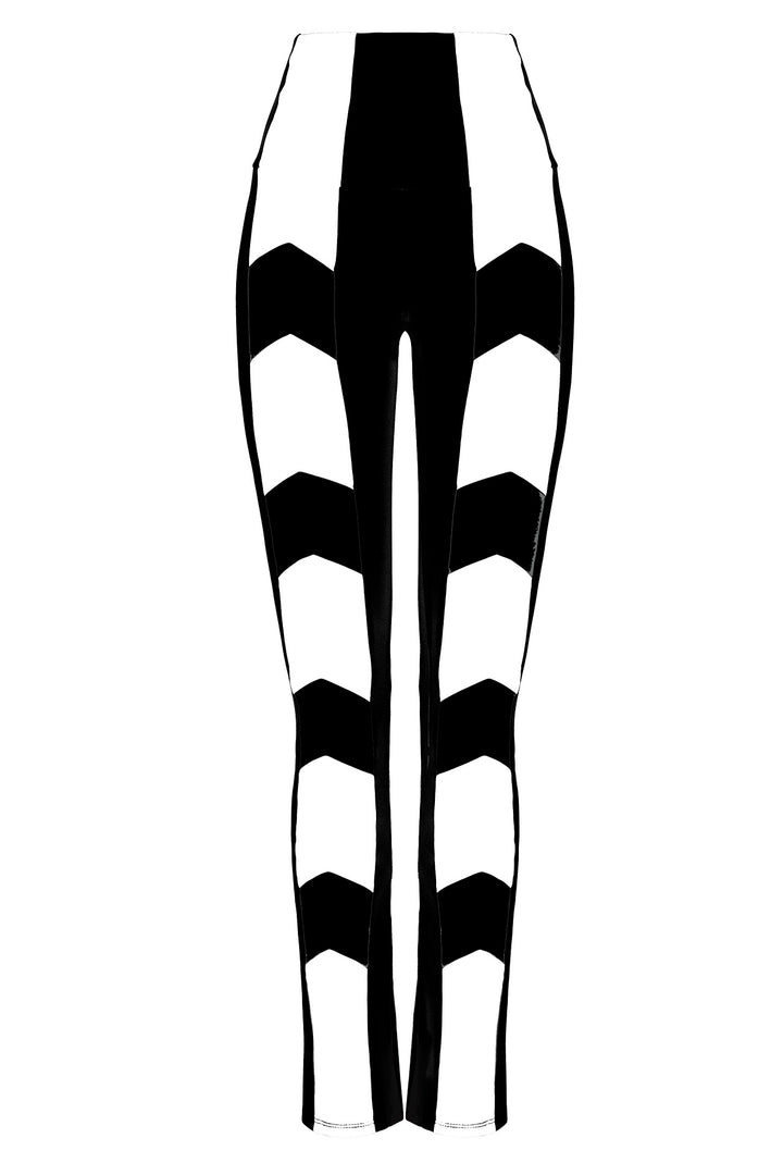 Front Arrow Slit Legging Black / Chantilly