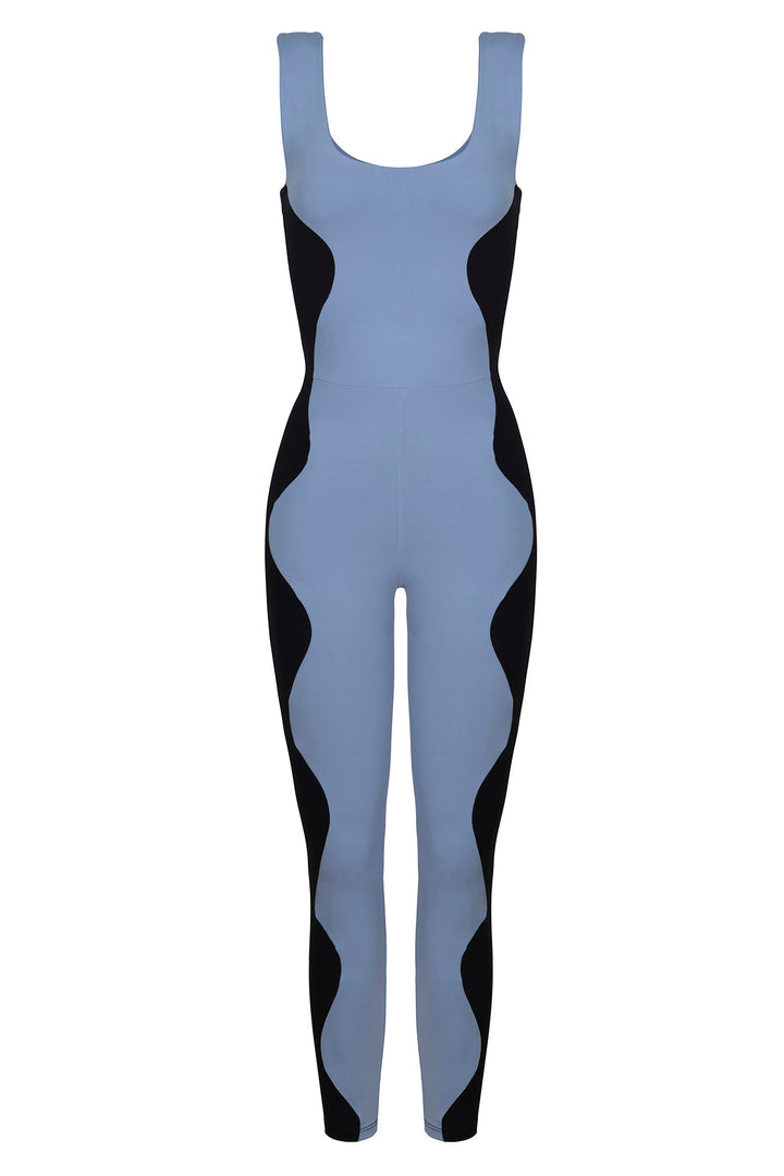 Wave Unitard Light Blue / Black