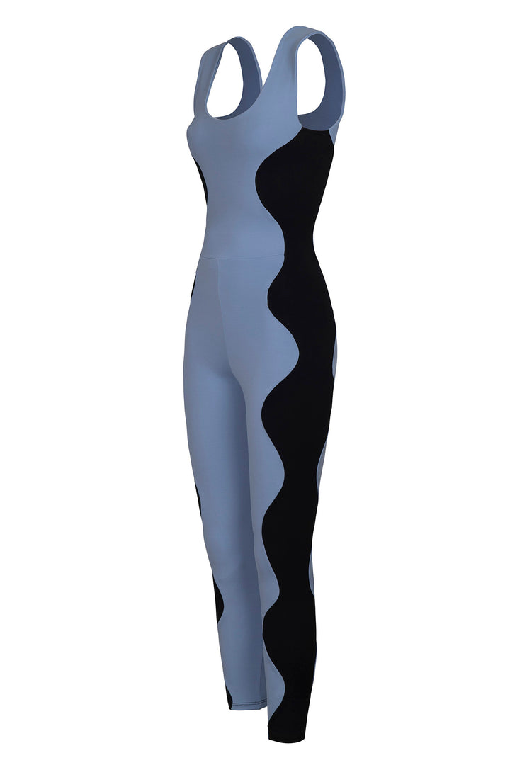 Wave Unitard Light Blue / Black