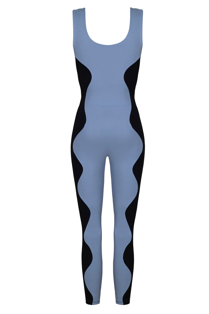 Wave Unitard Light Blue / Black