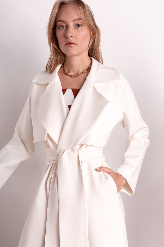 White clearance waterfall coat